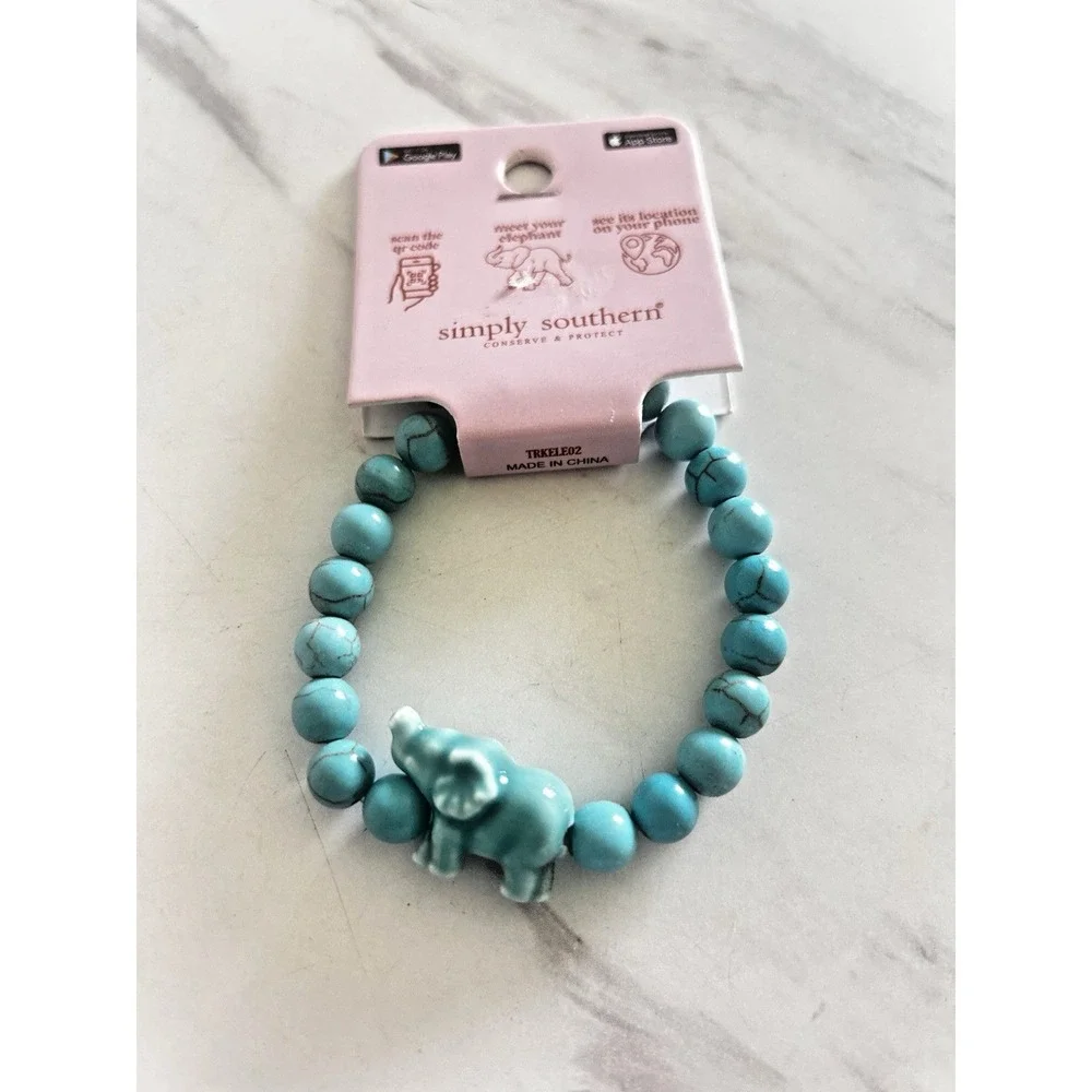 Simply Southern Conserve & Protect Tracking Elephant Turquoise Marble #10